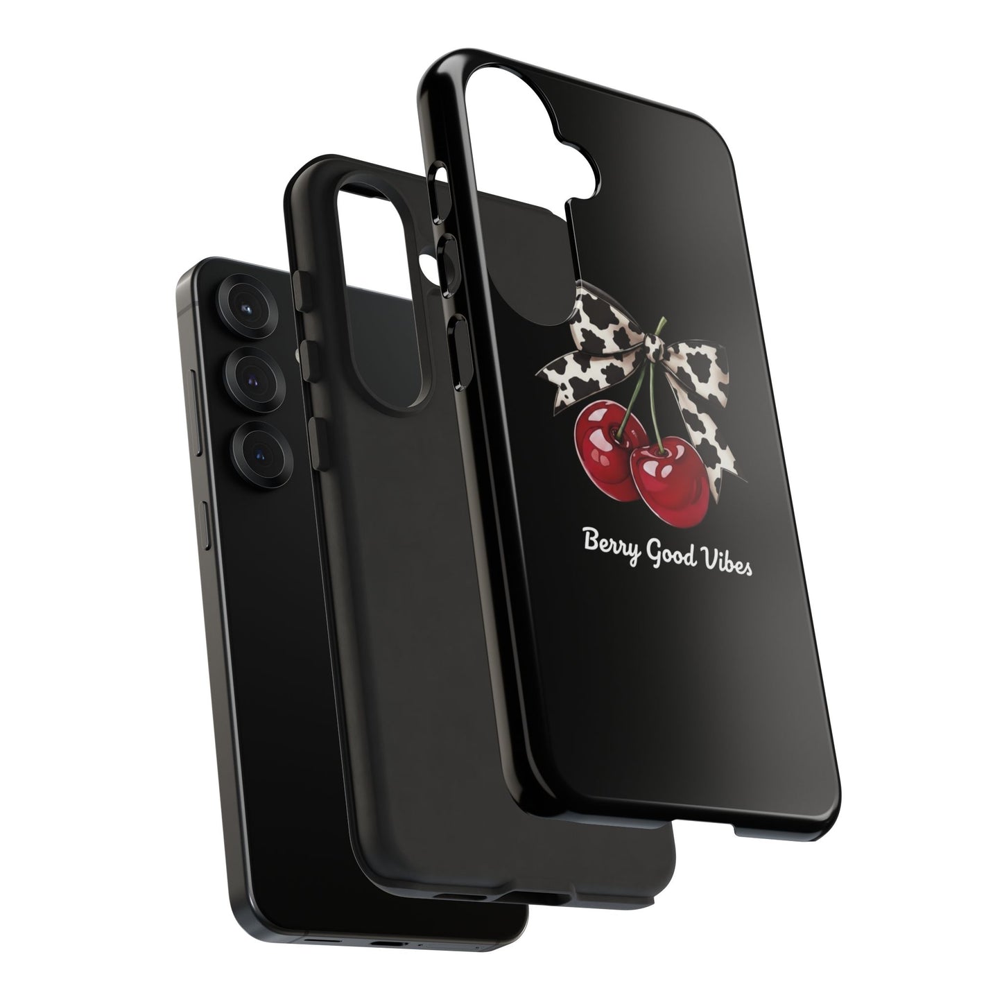 Cherry Cow Print Phone Case | Coquette Bow Aesthetic iPhone & Samsung Tough Case