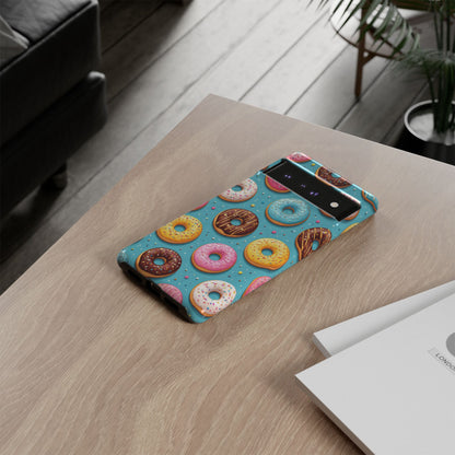 Cute Donut Pattern Phone Case – Colorful Sprinkles Dessert Design for Iphone, Samsung Galaxy and Pixel