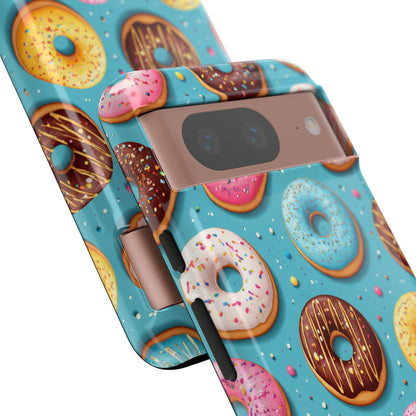 Cute Donut Pattern Phone Case – Colorful Sprinkles Dessert Design for Iphone, Samsung Galaxy and Pixel