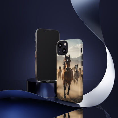 Running Horses Phone Case | Wild Mustang Herd Tough Protective Cover