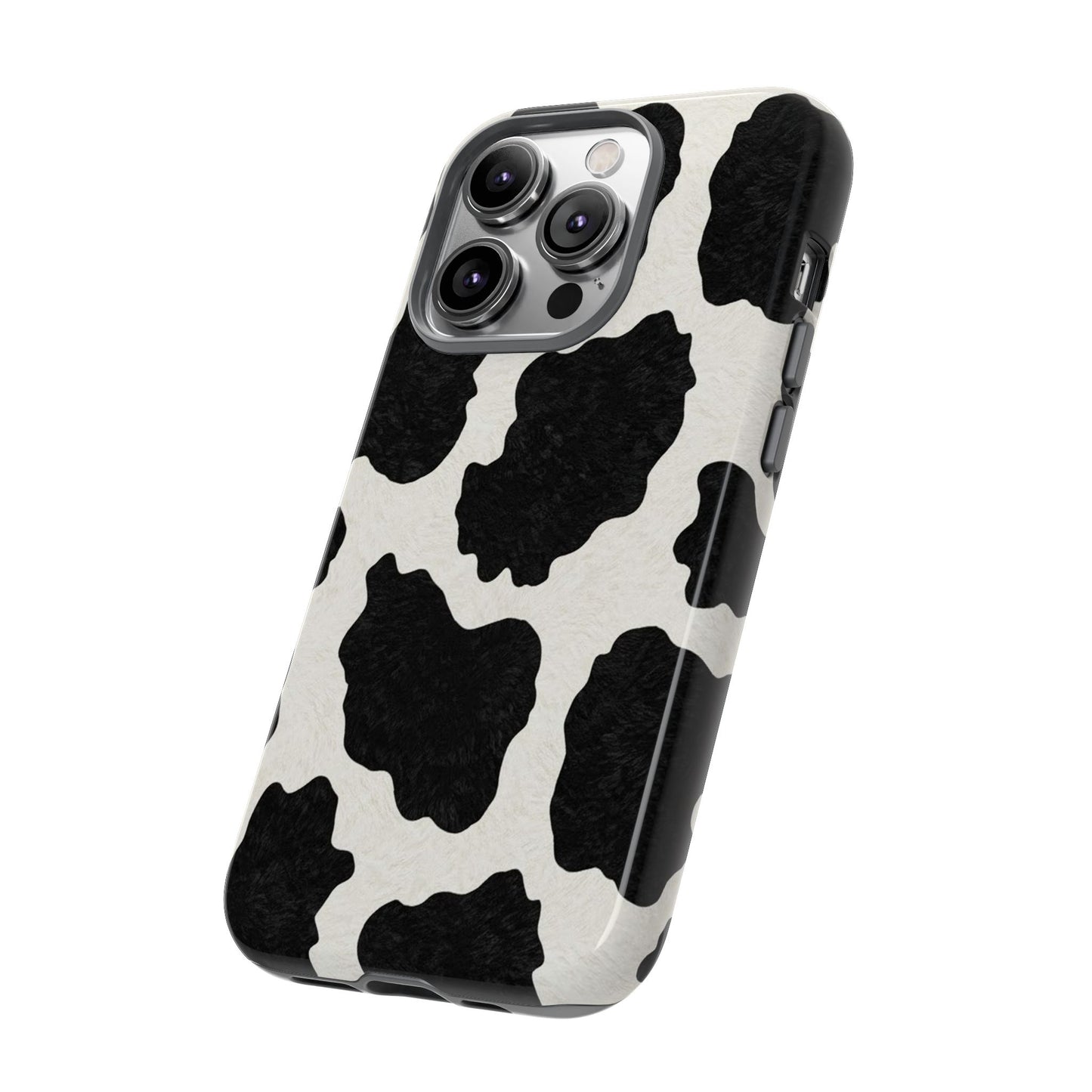Black & White Cow Print Phone Case | Aesthetic Tough Protective Case
