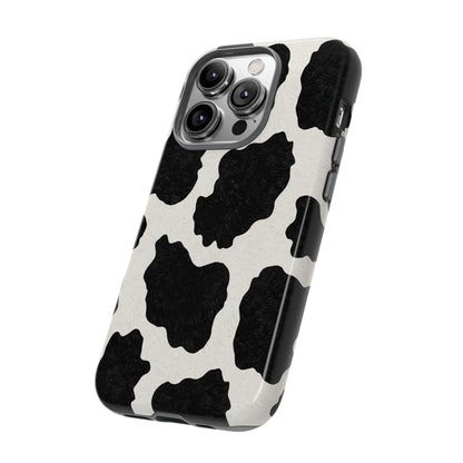 Black & White Cow Print Phone Case | Aesthetic Tough Protective Case