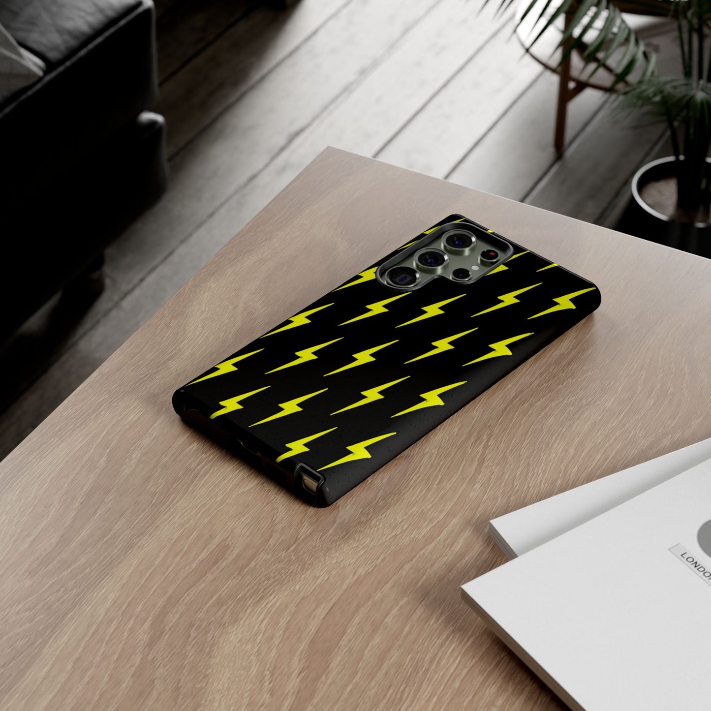 Yellow Lightning Bolt Tough Phone Case | Bold Electric Pattern Case for Iphone, Samsung Galaxy and Pixel