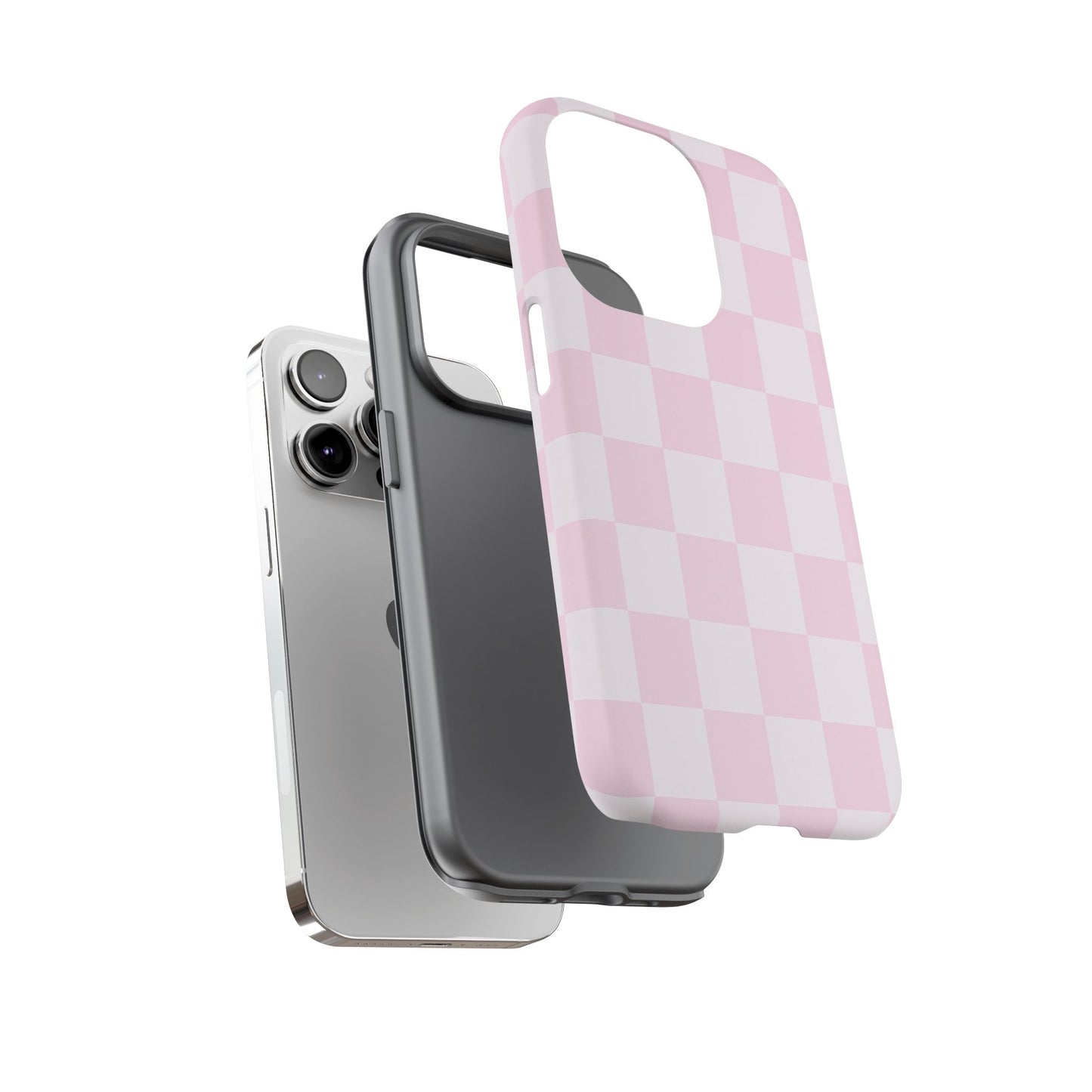 Pink Checkerboard Phone Case | Aesthetic Tough Protective Case