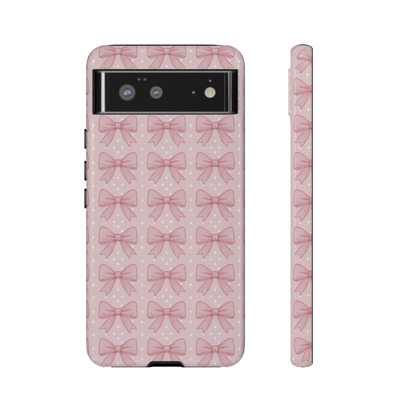 Pink Bow Pattern Phone Case – Soft Coquette Aesthetic Tough Case