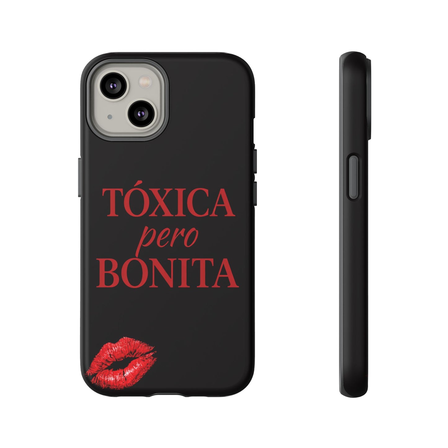 Toxica Pero Bonita Phone Case, Latina Quote Case, Red Lips Aesthetic, Spanish Saying Case, Trendy Tough Cover