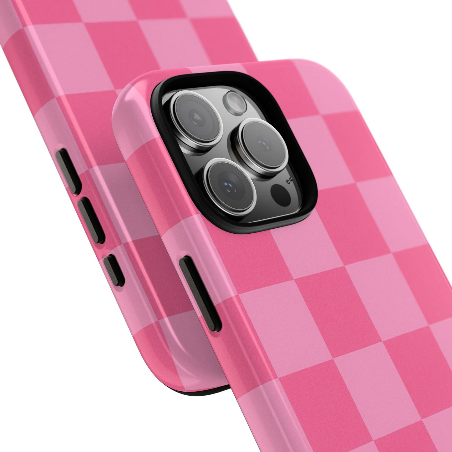 Pink Checkerboard Phone Case | Cute Aesthetic Checkered iPhone & Samsung Tough Case