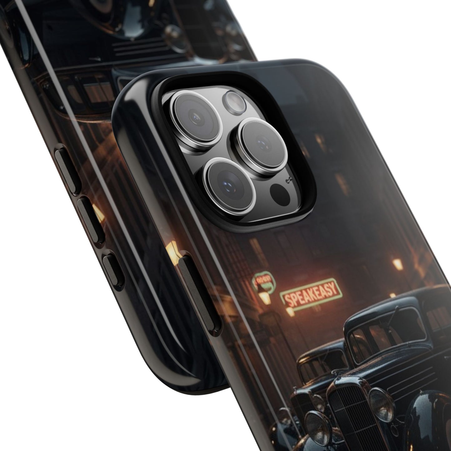 Vintage Classic Car Phone Case | Retro Noir Aesthetic | 1930s Street Scene Tough Case for iPhone & Samsung