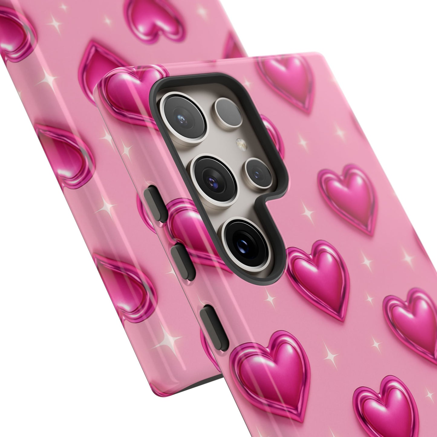 Pink Heart Pattern Phone Case | Tough Protective Case for Iphone, Samsung Galaxy and Pixel