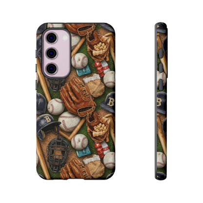 Baseball Gear Collage Phone Case – Vintage Baseball Equipment Sports Tough Case