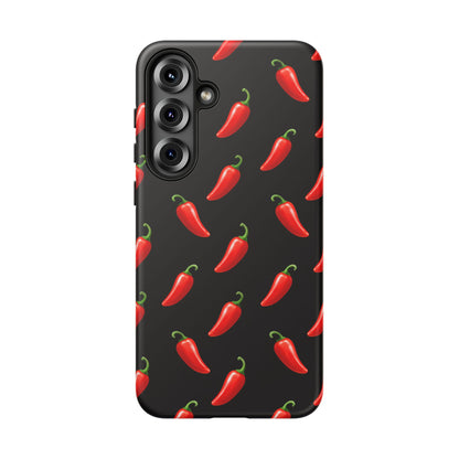 Spicy Chili Pepper Phone Case – Black Cute Hot Pepper Tough Cover for Iphone, Samsung Galaxy and Pixel