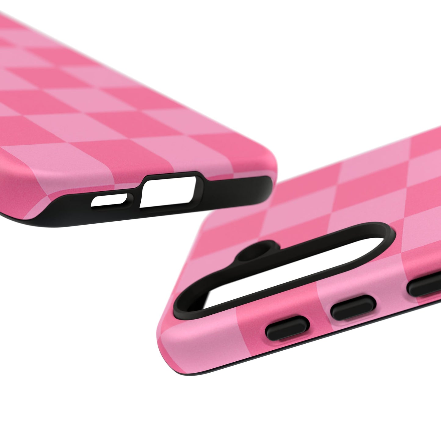 Pink Checkerboard Phone Case – Cute Aesthetic Tough Case for iPhone & Samsung