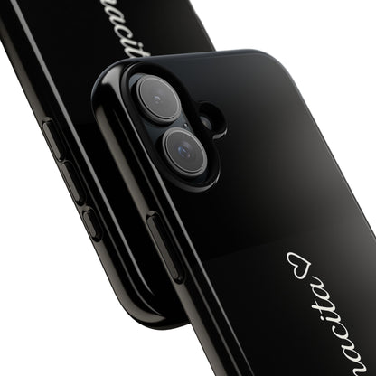 Mamacita Script Phone Case | Minimal Black Tough Case | Sleek Aesthetic Cover