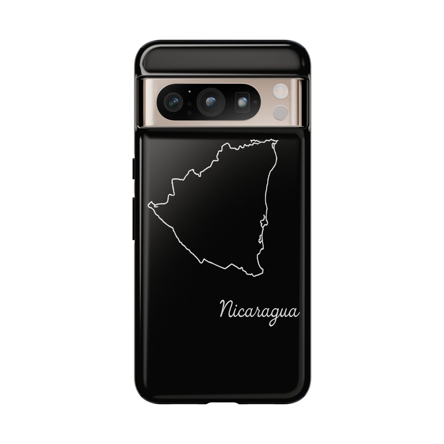 Nicaragua Outline Phone Case – Minimal Country Map Tough Case (iPhone, Samsung, Pixel)