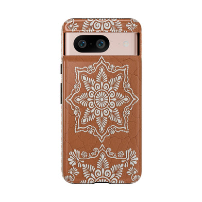 Talavera Terracotta Phone Case | Mexican Floral Pattern iPhone & Samsung Tough Case | Boho Clay Aesthetic Cover