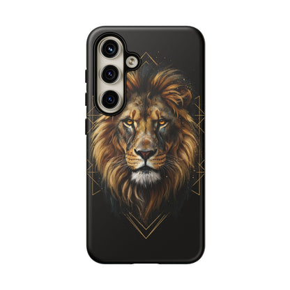 Majestic Lion Phone Case – Black Gold Luxury Lion Art Tough Protective Case