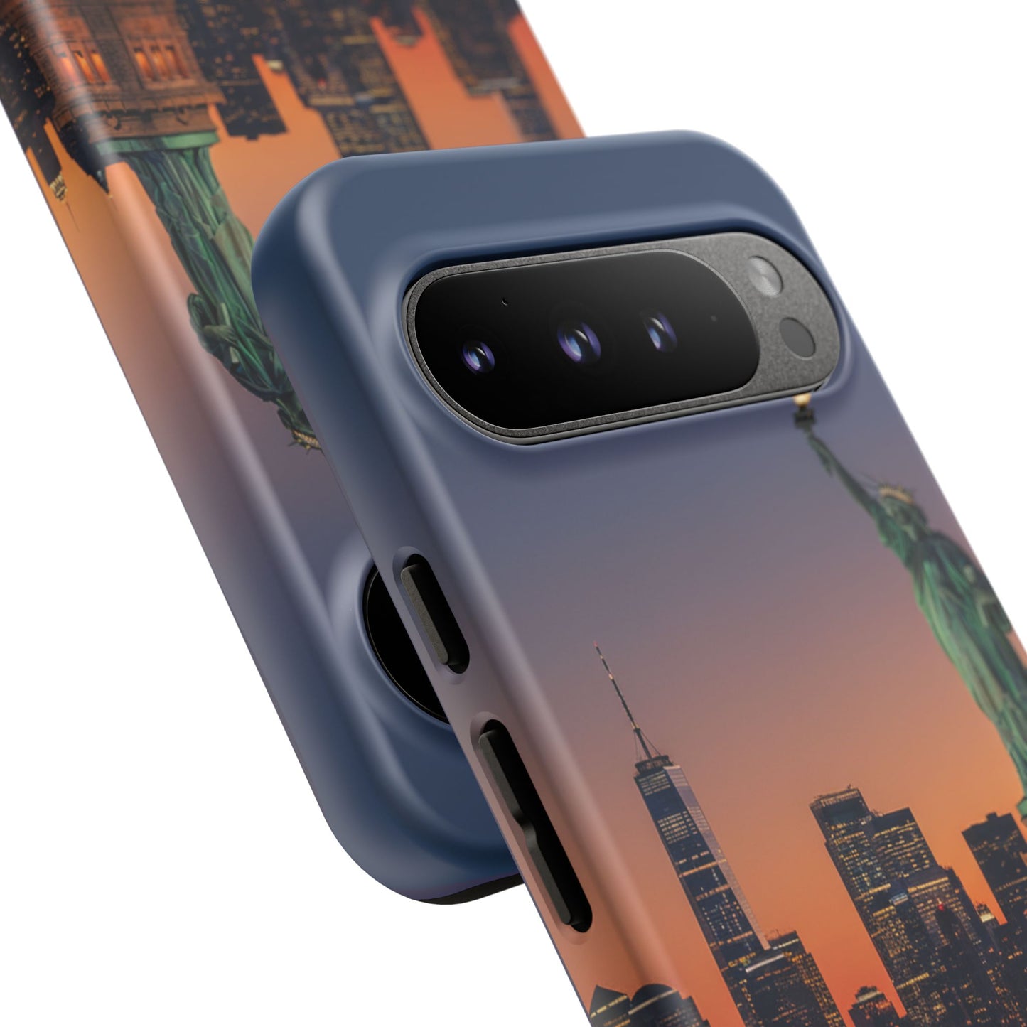 Statue of Liberty Sunset Phone Case – New York City Skyline Travel Aesthetic Tough Case