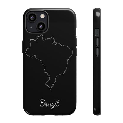 Brazil Outline Phone Case – Minimal Country Map Tough Case (iPhone, Samsung, Pixel)