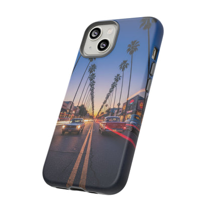 LA Sunset Boulevard Phone Case | Palm Tree Sunset Aesthetic | City Night Tough Case