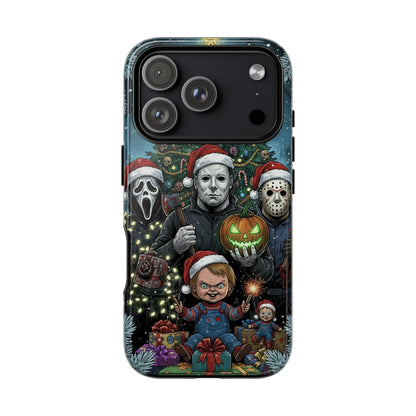 Christmas Horror Phone Case – Festive Slasher Collage Tough Case (iPhone, Samsung, Pixel)
