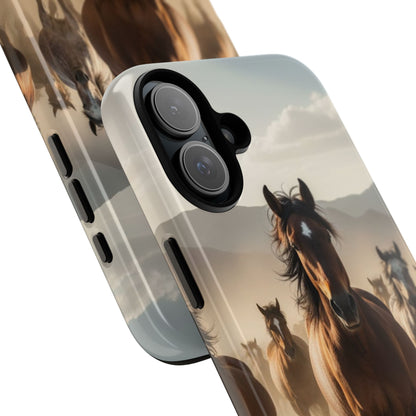 Running Horses Phone Case | Wild Mustang Herd Tough Protective Cover