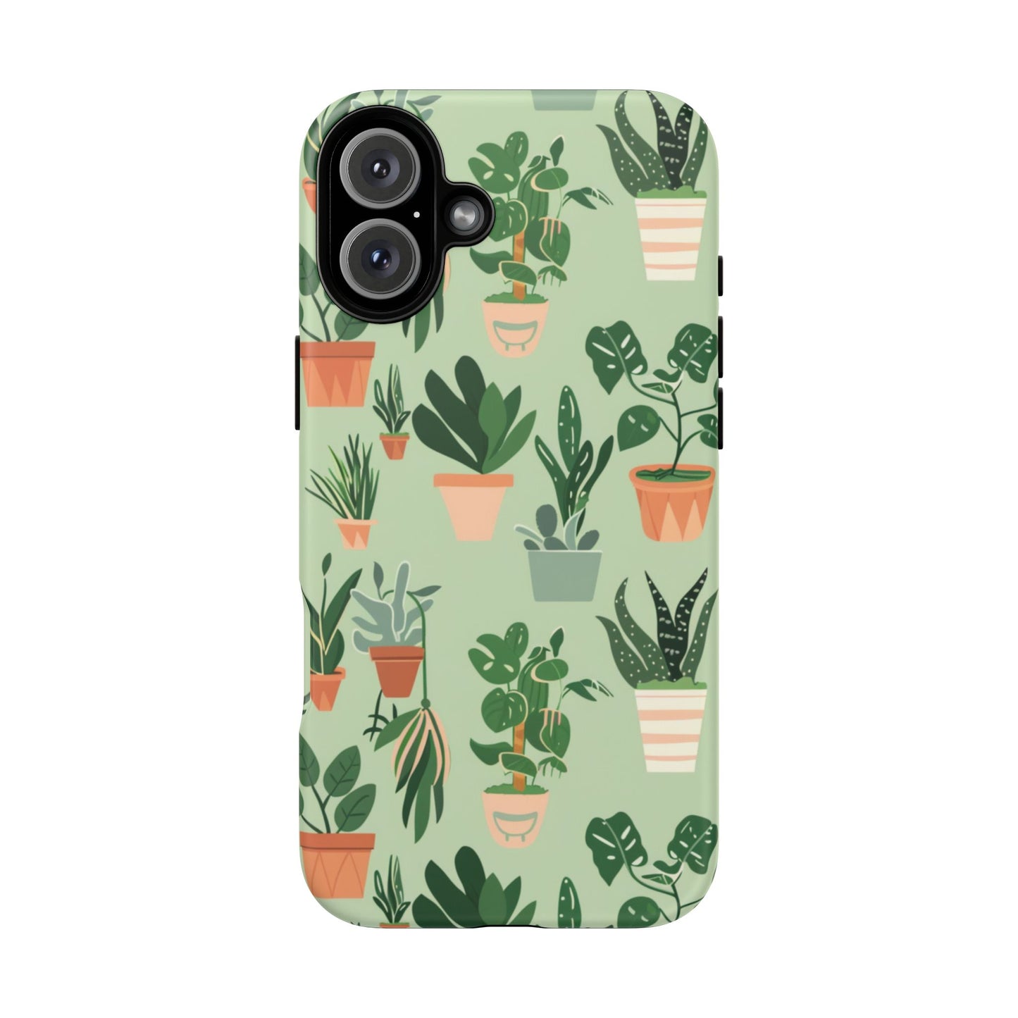 Plant Lover Phone Case | Cute Potted Plants Pattern | Botanical Aesthetic Tough Case