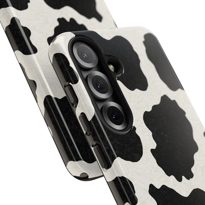 Black & White Cow Print Phone Case | Aesthetic Tough Protective Case