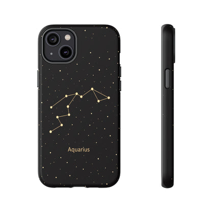 Aquarius Zodiac Constellation Phone Case – Luxe Gold Celestial Cover