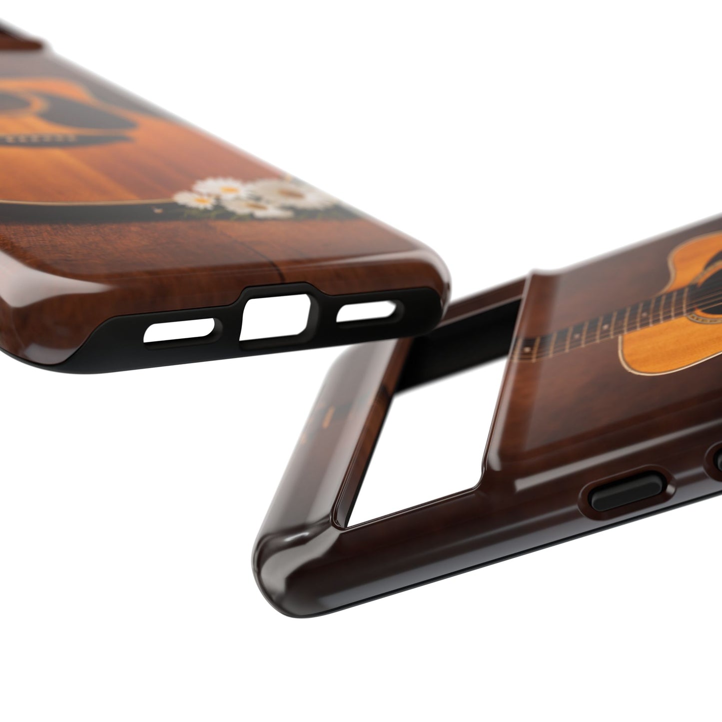 Acoustic Guitar Daisy Phone Case | Rustic Music Lover Tough Cover