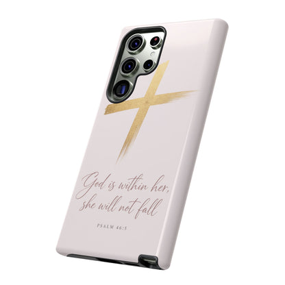 Psalm 46:5 God Is Within Her Christian Cross Phone Case Faith Gift