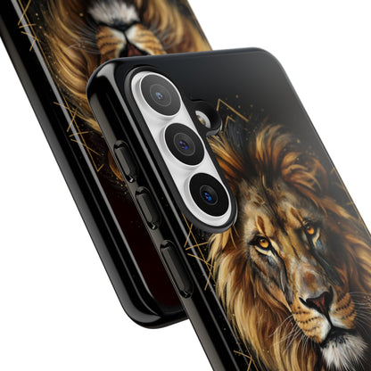 Majestic Lion Phone Case – Black Gold Luxury Lion Art Tough Protective Case