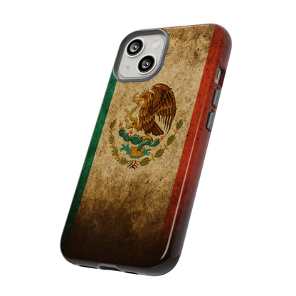 Vintage Mexico Flag Phone Case – Mexican Pride Grunge Flag Aesthetic Tough Case