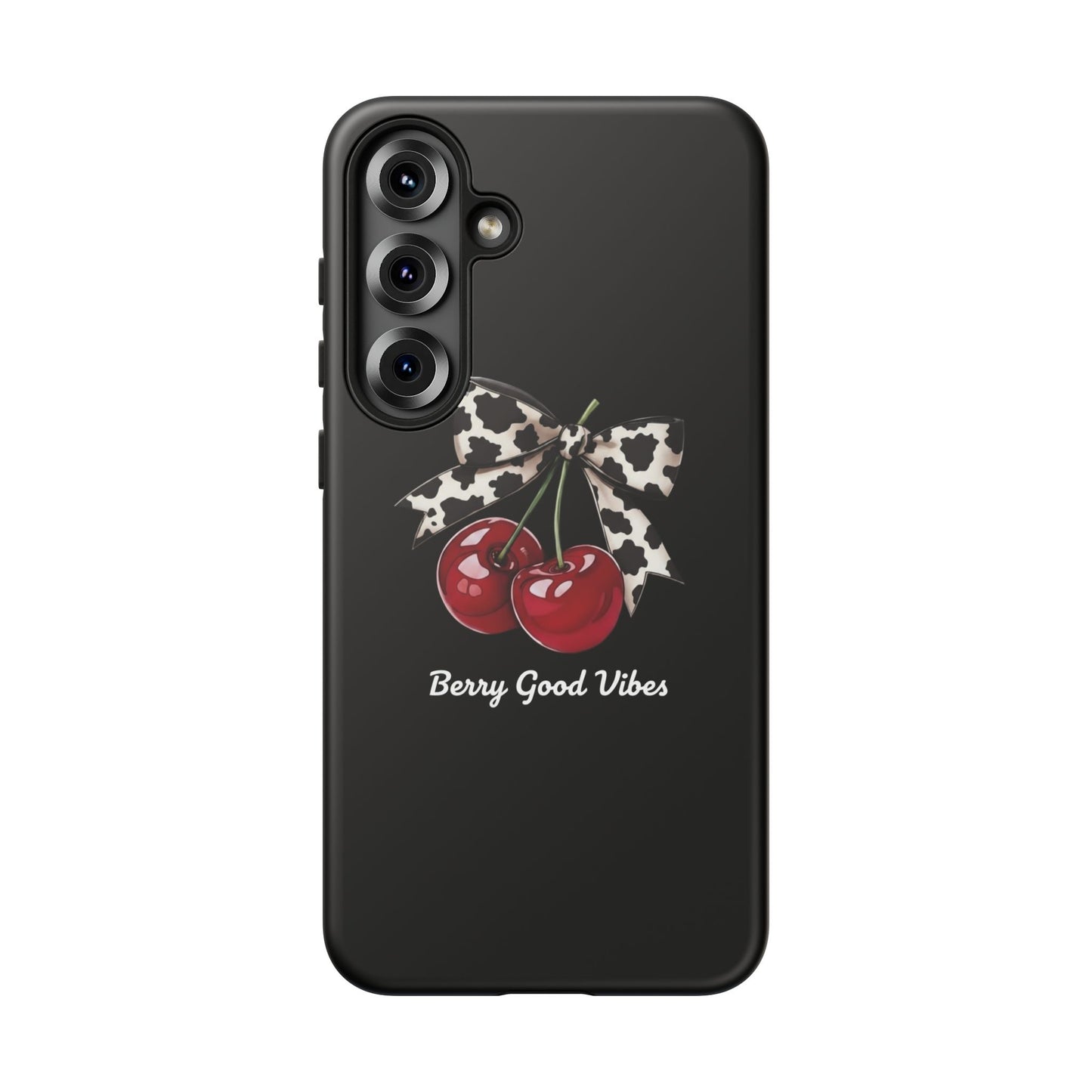 Cherry Cow Print Phone Case | Coquette Bow Aesthetic iPhone & Samsung Tough Case