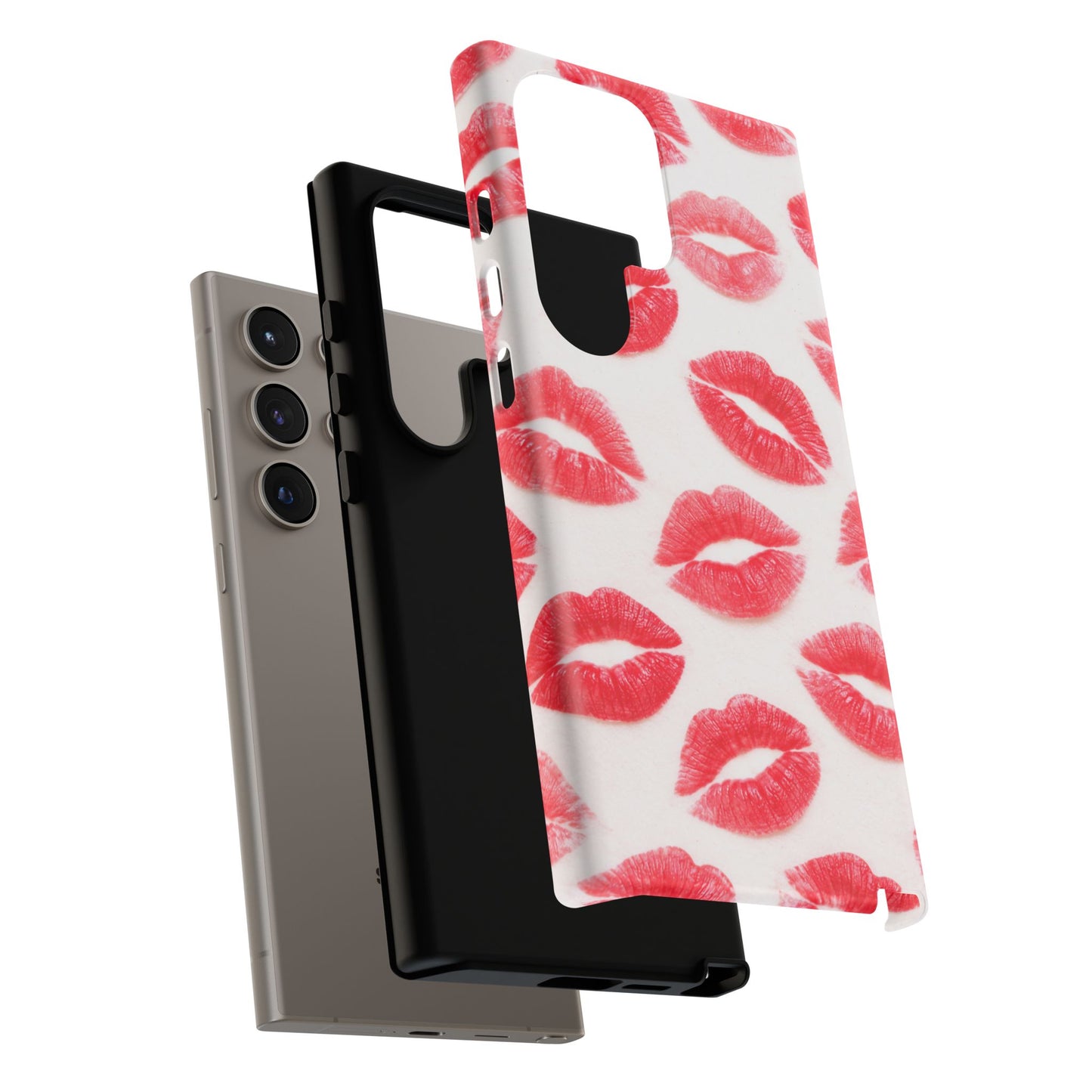 Red Lipstick Kiss Phone Case – Sexy Lip Print Pattern Tough Protective Cover