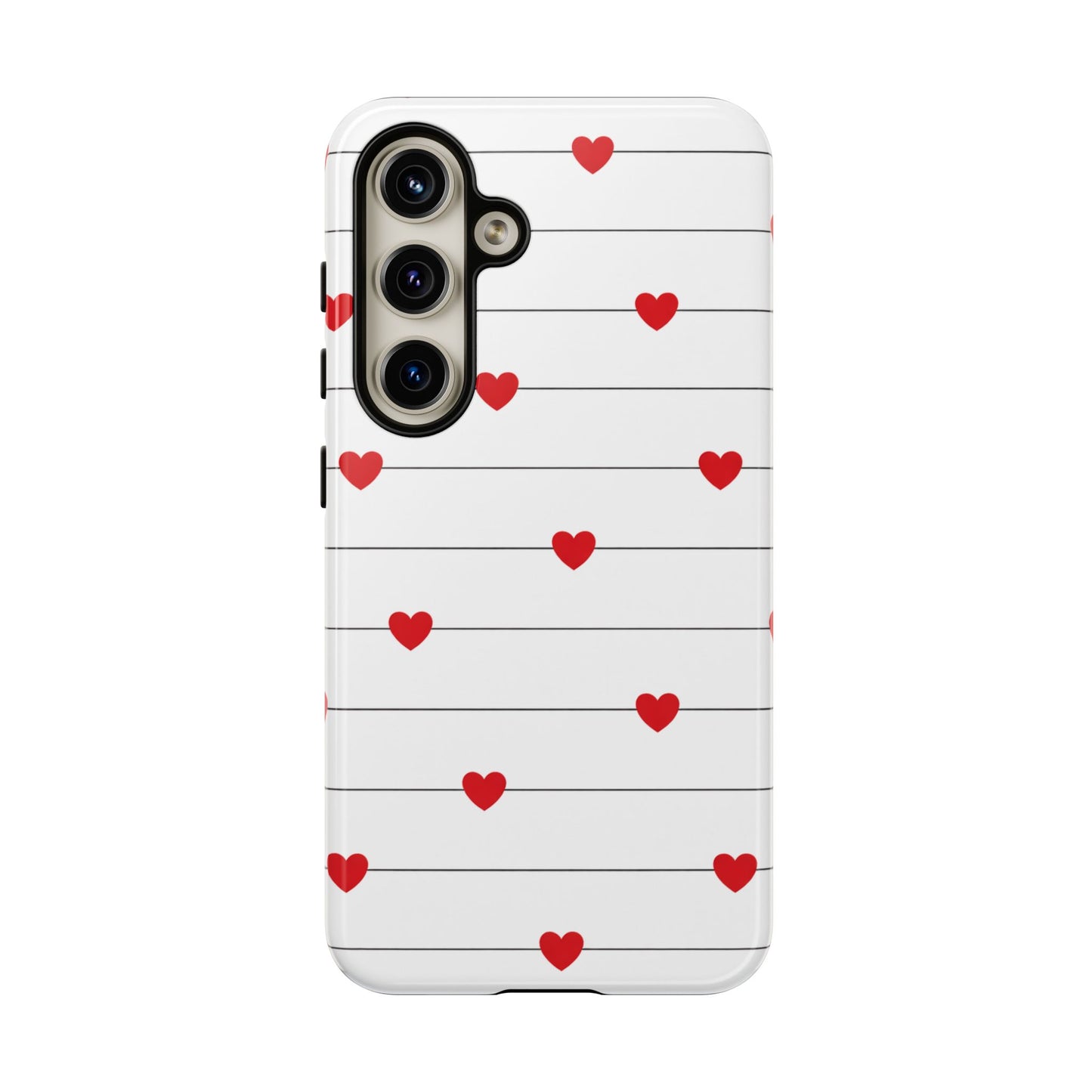 Red Heart Stripe iPhone Case | Tough Shockproof Love Aesthetic Cover