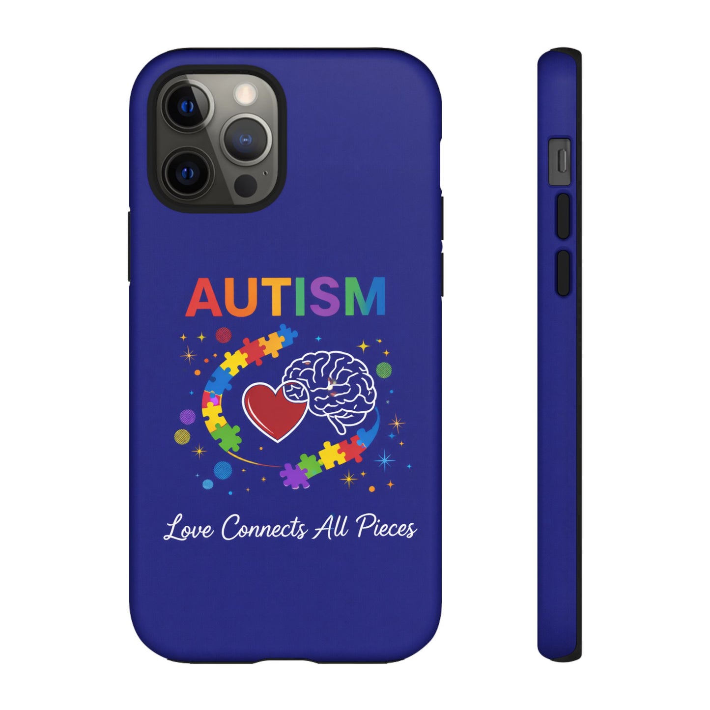 Autism Awareness Tough Case – "Love Connects All Pieces" Phone Case for Iphone, Samsung Galaxy and Pixel