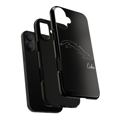 Cuba Outline Phone Case – Minimal Country Map Tough Case (iPhone, Samsung, Pixel)