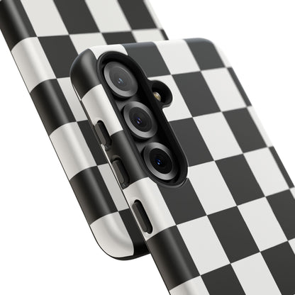 Black & White Checkerboard Phone Case – Classic Aesthetic Tough Protective Case for Iphone, Samsung Galaxy and Pixel