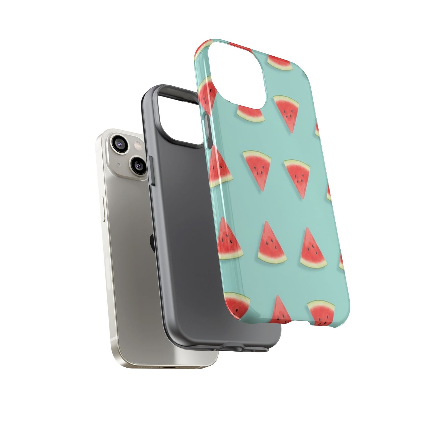 Watermelon Phone Case – Pastel Blue Summer Fruit Tough Case (iPhone, Samsung, Pixel)