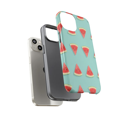 Watermelon Phone Case – Pastel Blue Summer Fruit Tough Case (iPhone, Samsung, Pixel)