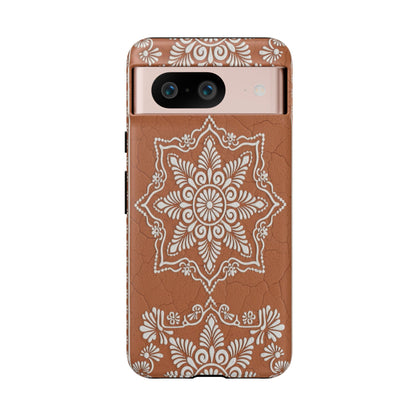 Talavera Terracotta Phone Case | Mexican Floral Pattern iPhone & Samsung Tough Case | Boho Clay Aesthetic Cover