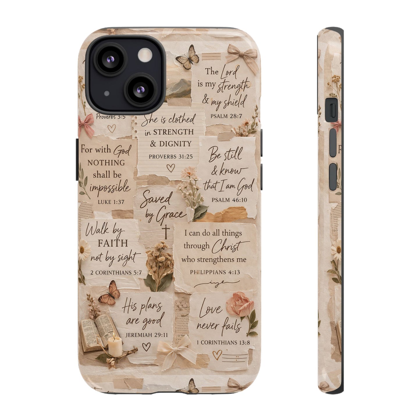Christian Bible Verse Phone Case | Faith Scripture Aesthetic Floral Christian Case