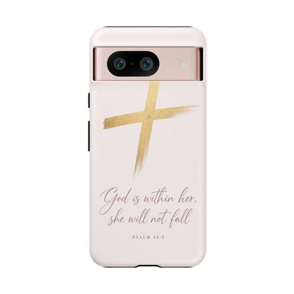 Psalm 46:5 God Is Within Her Christian Cross Phone Case Faith Gift