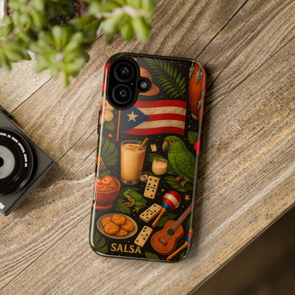 Puerto Rican Culture Phone Case | Boricua Icons Caribbean Aesthetic Tough Protective Case