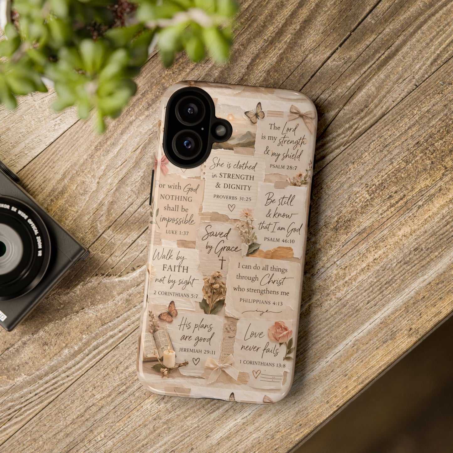 Christian Bible Verse Phone Case | Faith Scripture Aesthetic Floral Christian Case