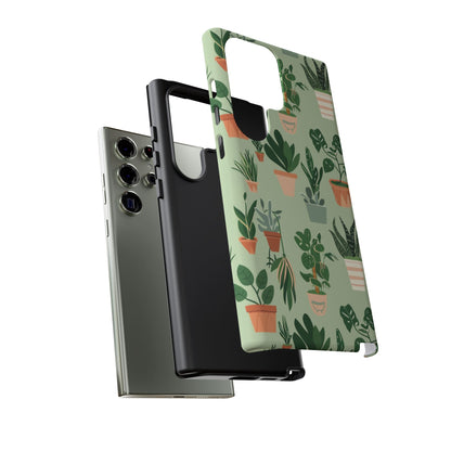 Plant Lover Phone Case | Cute Potted Plants Pattern | Botanical Aesthetic Tough Case