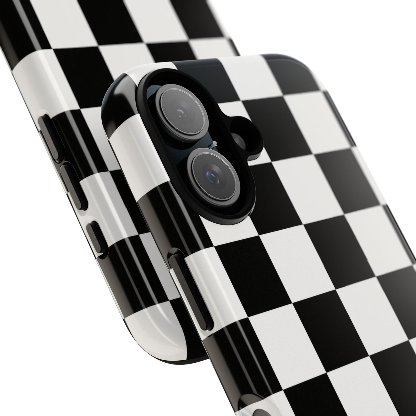 Black & White Checkerboard Phone Case – Classic Aesthetic Tough Protective Case for Iphone, Samsung Galaxy and Pixel
