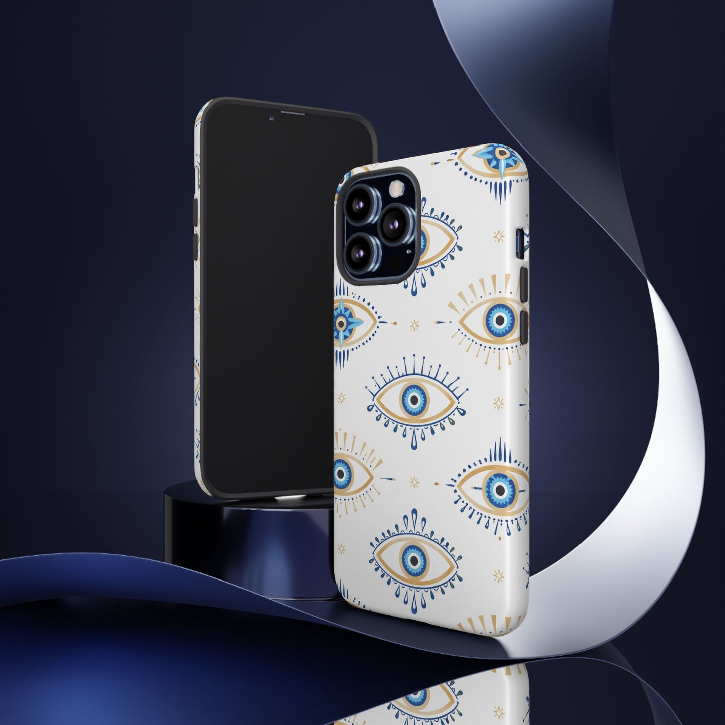 Blue Evil Eye Phone Case – Protective Slim Shockproof Cover for Iphone, Samsung Galaxy and Pixel