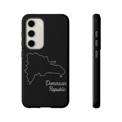 Dominican Republic Outline Phone Case – Minimal Country Map Tough Case (iPhone, Samsung, Pixel)