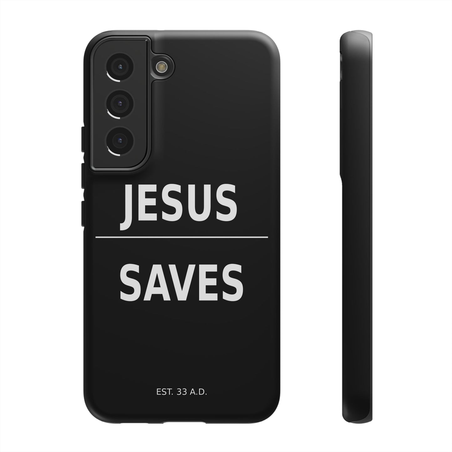 Jesus Saves Phone Case Christian Religious Minimalist Black Tough Cover